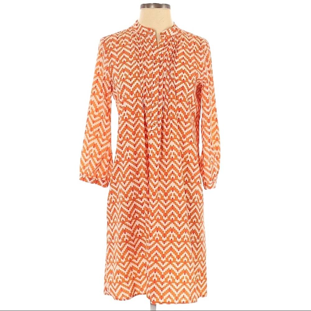 GAP Orange Chevron Grace Shi Sheath Dress Small